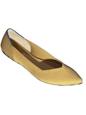 ROTHY'S Gold Pointed Toe Flats Size W7 Recycled Material Washable Women's Shoes